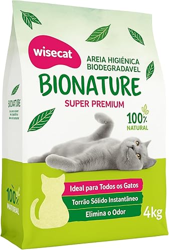 Bionature Areia Higiênica para Gatos Biodegradável Wisecat 4kg
